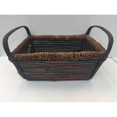 Panier osier robuste rectangulaire 12½x8½x4½"