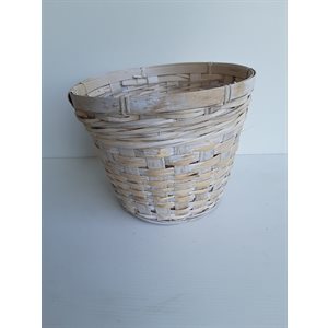 Panier osier whitewash 8"