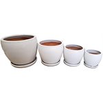 Cache pot 'Egg pots' avec assiette Blanc