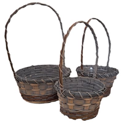 Ensemble panier bois / poignée ens.3 (6-7-9")