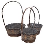 Ensemble panier bois / poignée ens.3 (6-7-9")