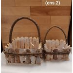 Panier de bouleau CARRÉ (ens.2)