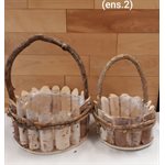 Panier de bouleau ROND (ens.2)