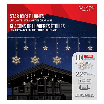 Lumière glaçon de 12 flocons / 114 lumière blanc chaud