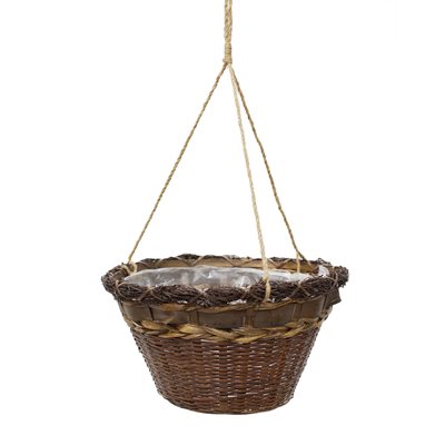 Jardinière suspendue osier 12"